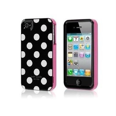   Spade Hard iphone case cover Black with White polka Dot iphone 4 4G 4S