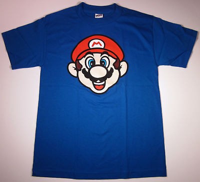 Nintendo Super Mario Bros. T shirt New Adult Tee Blue