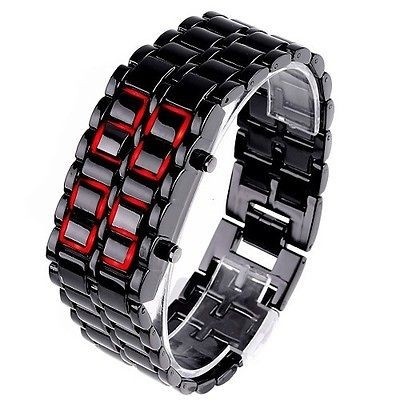 Newly listed Stylish Black Red LED Lava Iron Samurai Stainless Metal 