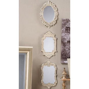 Creative Co op Vintage Cream Mirror Style Rectangle