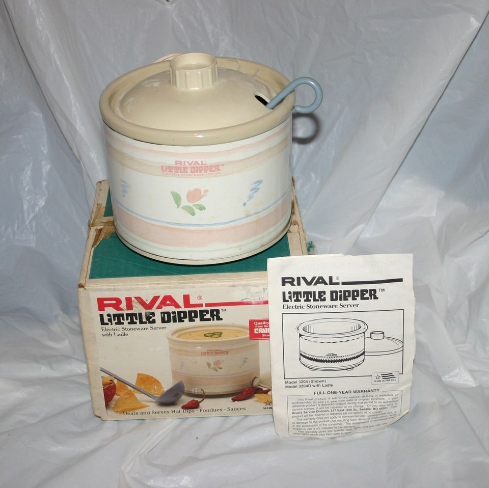 VINTAGE RIVAL CROCK POT LITTLE DIPPER SERVER LADLE ELECTRIC DIPS 