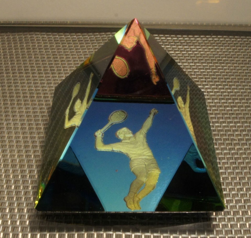 Swarovski Very Rare Pyramid Paperweight Prototype TENNIS PLAYER 50 