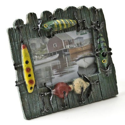 RIVERS EDGE   ANTIQUE LURE Picture Frame   4.5x4.5  Ceramic