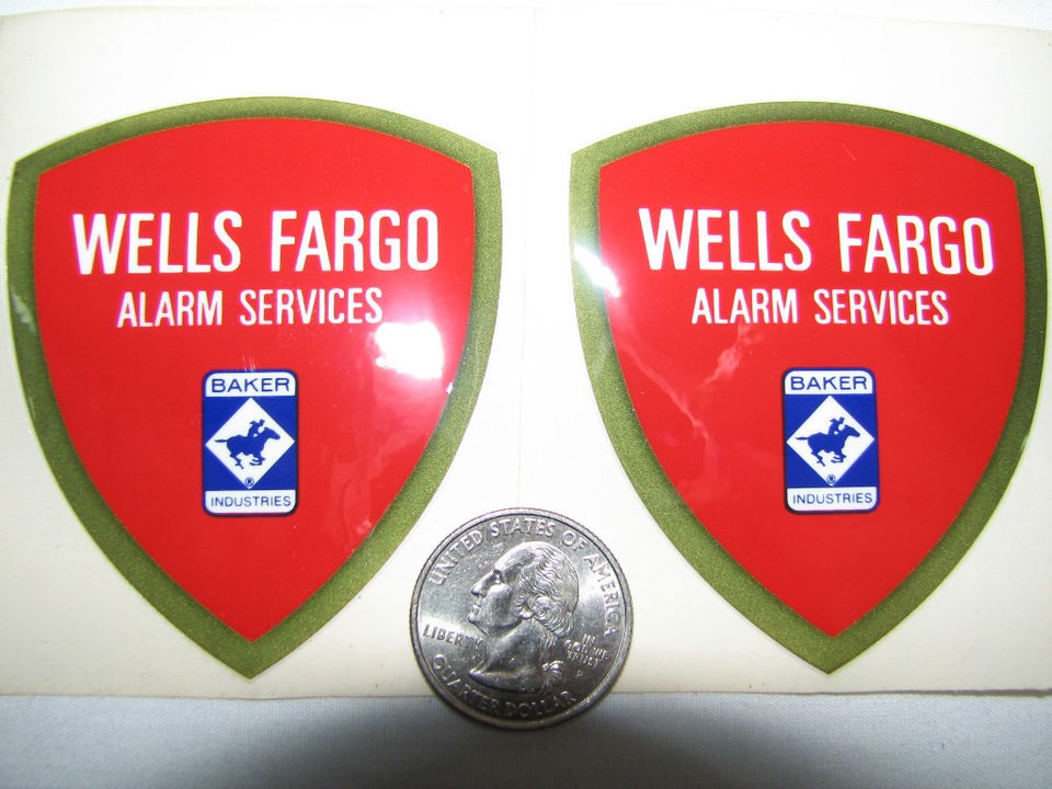 Wells Fargo Alarm Services   Baker Industries Mini Double Sided Decals 