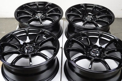   4x100 Black Rims Cobalt Cube Tiburon Accent Escort Aveo 4 Lug Wheels