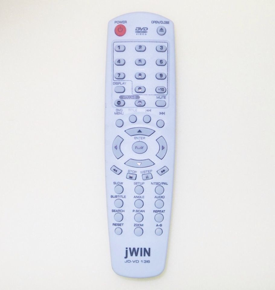 jWin JD VD 136 DVD Player Remote