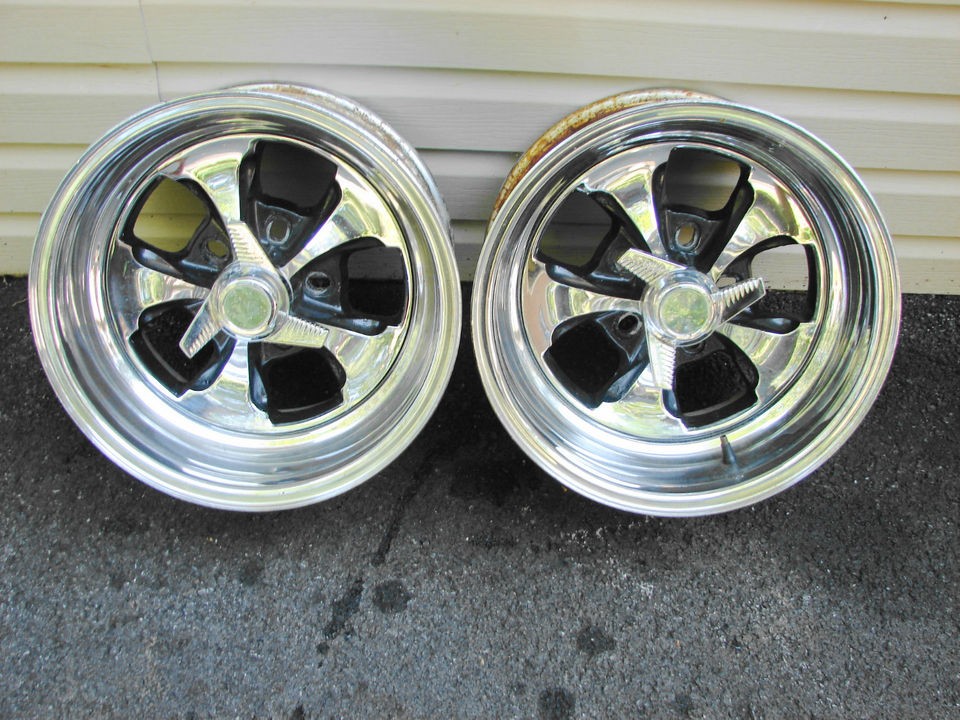 15X8 4.5 4.75 KEYSTONE CLASSIC CHROME REVERSE WHEELS STREETROD