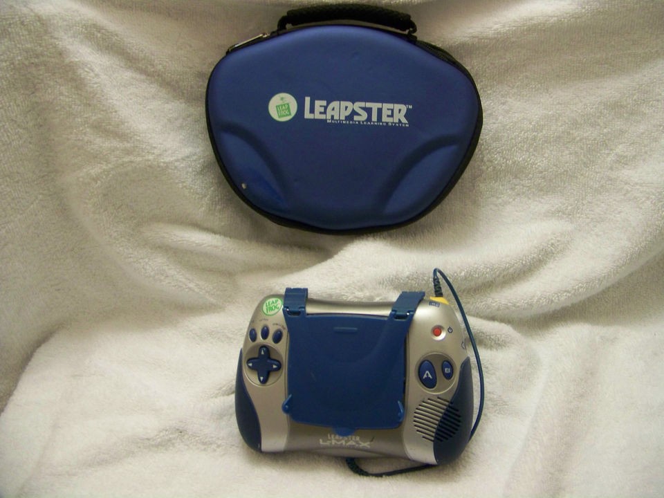 LEAPFROG LEAPSTER LMAX BLUE/SILVER GAME SYSTEM WITH CASE  USED