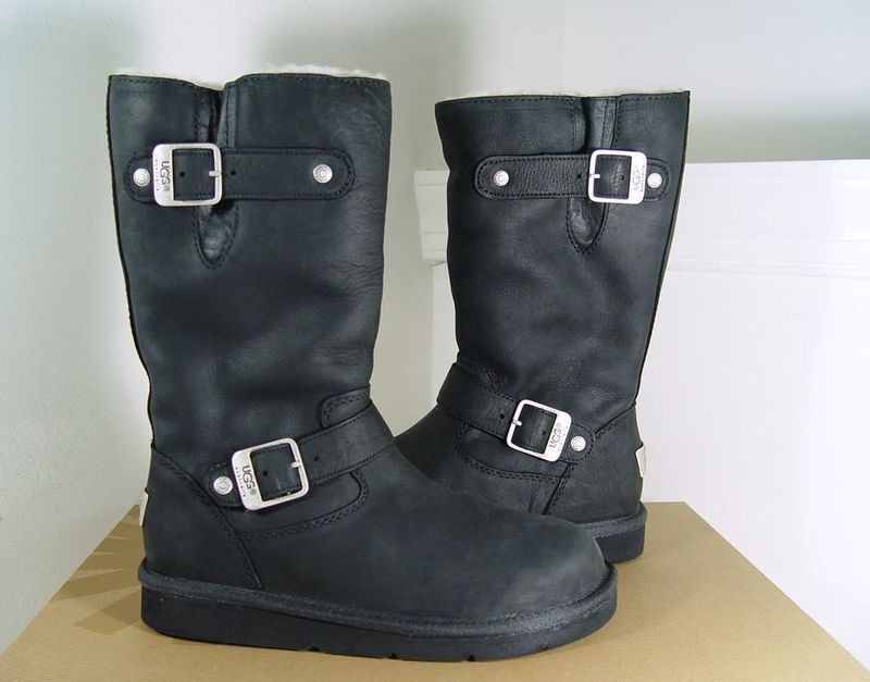 UGG AUSTRALIA KENSINGTON BLACK BOOTS 5  11