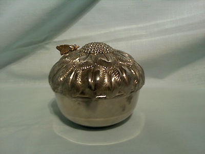 Vintage Vanity Godinger Jewelry Trinket Box Flower w/ Bee