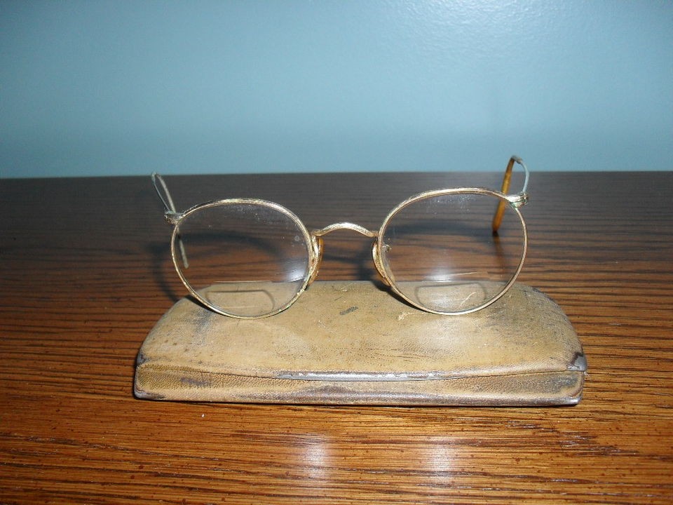 Antique Wire framed BI FOCAL EYEGLASSES w/Case