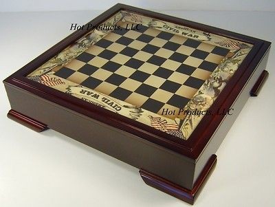 13 CIVIL WAR chess STORAGE BOARD for chess set