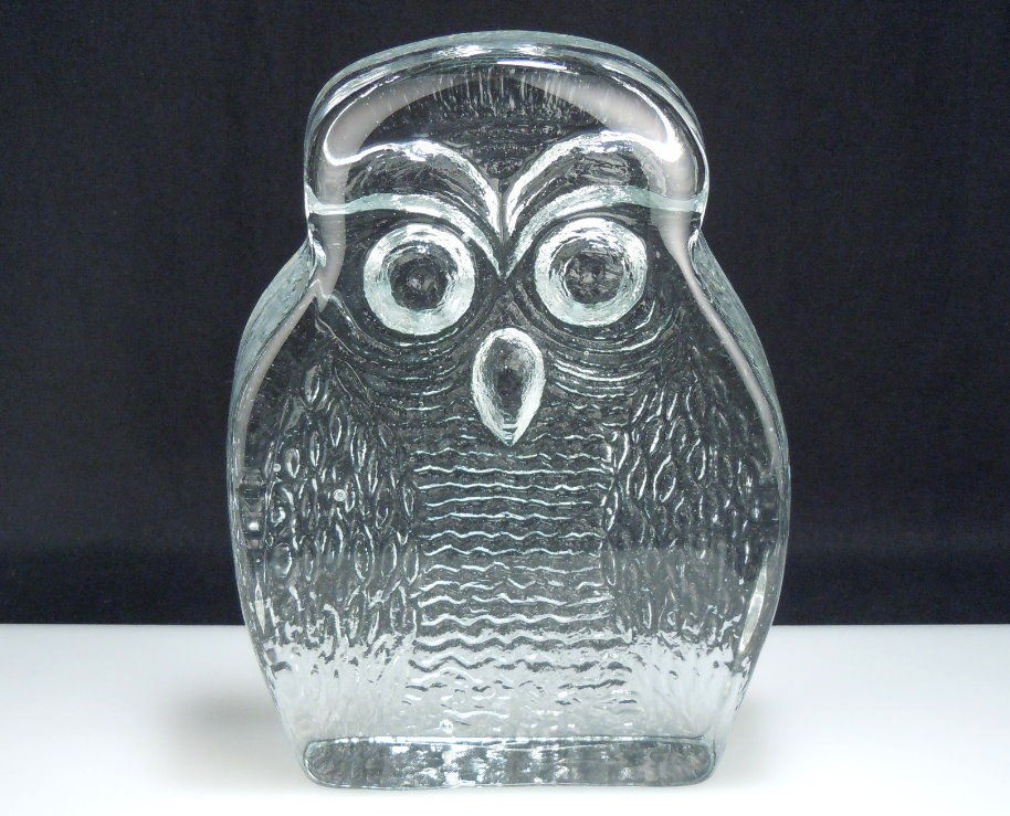 Vintage Blenko Glass OWL Single Bookend