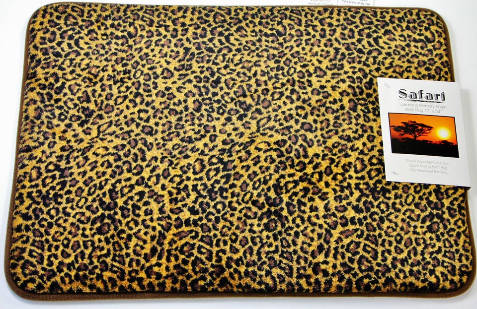 Bath Mat Memory Foam 17 x 24 Serenity Collection Non Skid Safari 