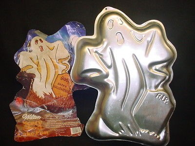 Wilton HUGE SCARY GHOST cake pan HALLOWEEN PARTY 1982 mold tin INSERT