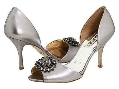 BADGLEY MISCHKA WOMENS PEWTER LACIE SPARKLE PUMPS HEELS SHOES NWB $ 