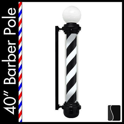 Newly listed Large 40 Barber Pole Light Black White Retro Rotating 