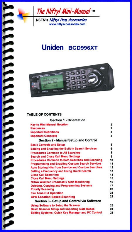 Uniden BCD996XT Nifty Programming and Operating Guide