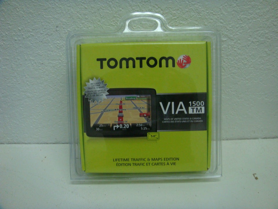 TomTom VIA 1500TM AUTOMOTIVE GPS RECEIVER DEVICE 5 SCREEN, LIFETIME 