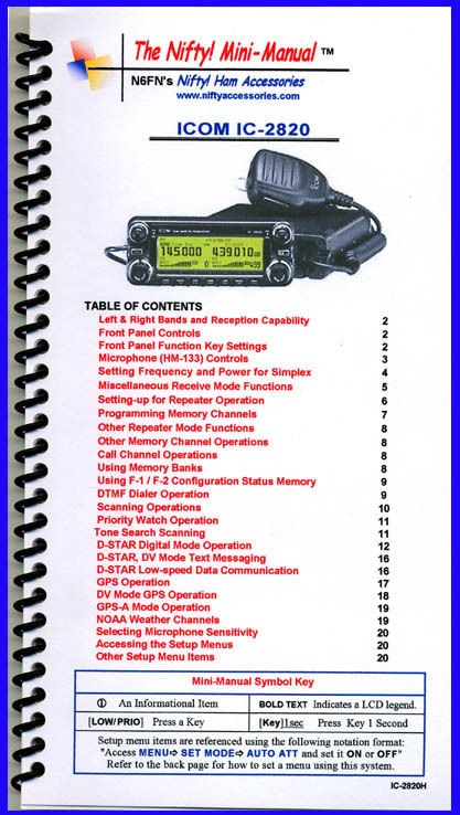 Icom IC 2820 Nifty Operating Guide, IC2820