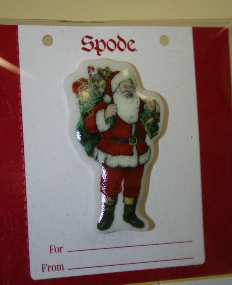 Spode Santa Clause Porcelain Pin   NIB   Made in England