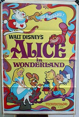 1974 Alice in Wonderland 1 Sheet Movie Poster Disney