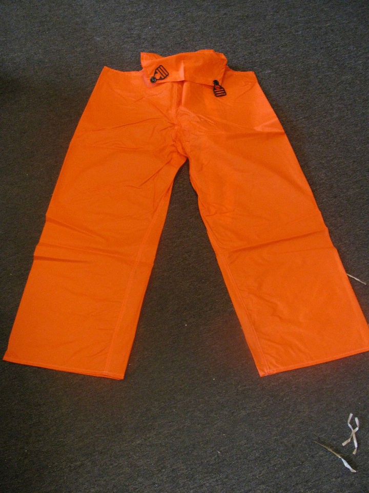 NEW SAMSON ORANGE RAIN PANTS COVERALL USA MADE LARGE