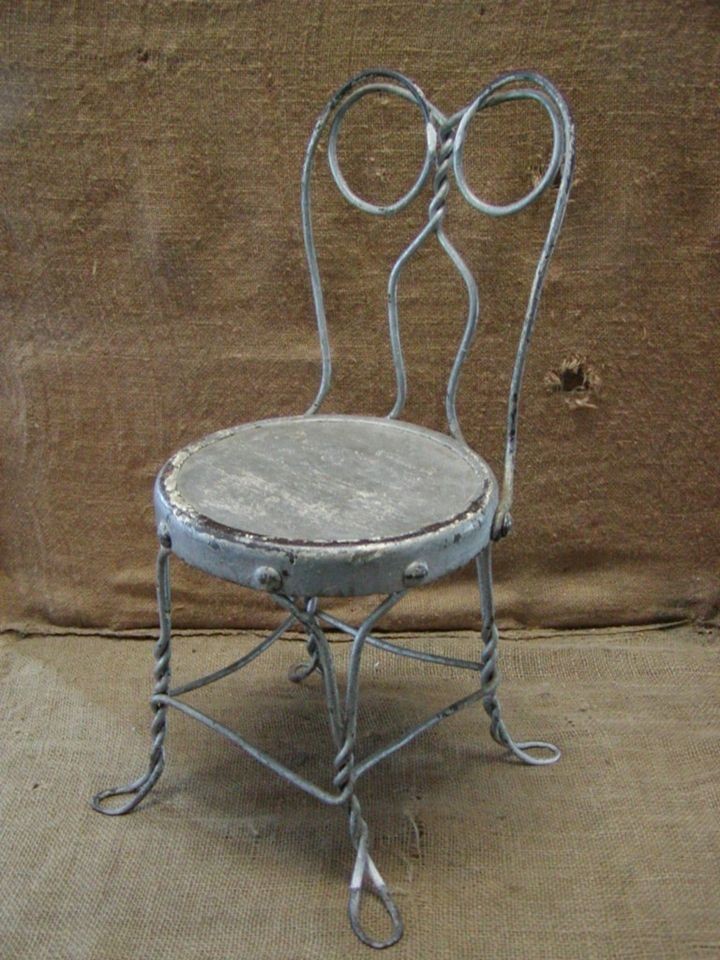 Vintage Childs Ice Cream Chair Antique Old Stool Parlor Soda 