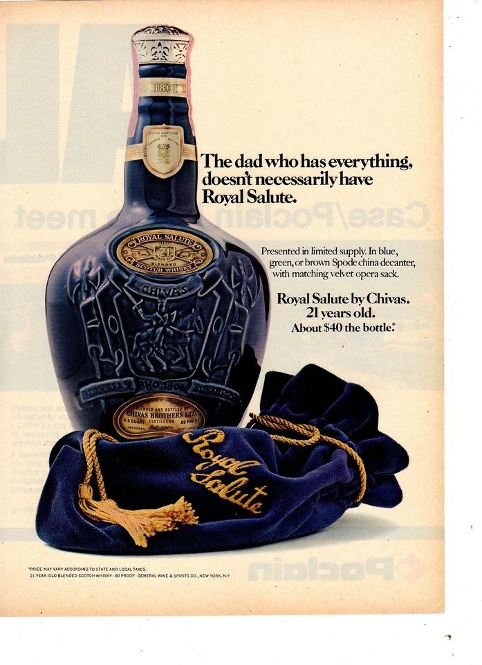 1978 CHIVAS ROYAL SALUTE WHISKY EVERYTHING VINTAGE ORIGINAL PRINT AD 