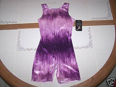 NWT NEW DANSKIN BIKETARD GYMNASTICS VELVET PUR CUTE 4 5