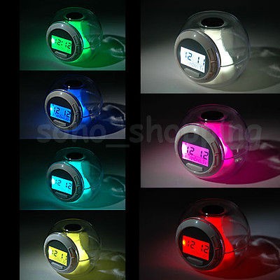 REVEIL MATIN LED 7 COULEUR + Sonnerie naturel Sound Temperature Alarm 