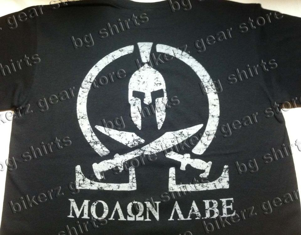 MOLON LABE SPARTAN COME & TAKE EM T shirt BLACK SPEC OPS Pro Gun 2X 