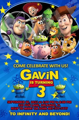 TOY STORY BIRTHDAY PARTY INVITATIONS PHOTO 1 2 3 WOODY