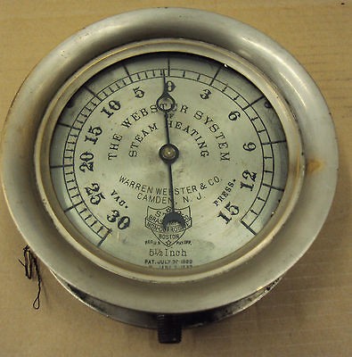 WARREN WEBSTER steam gauge pat 1889 steampunk part