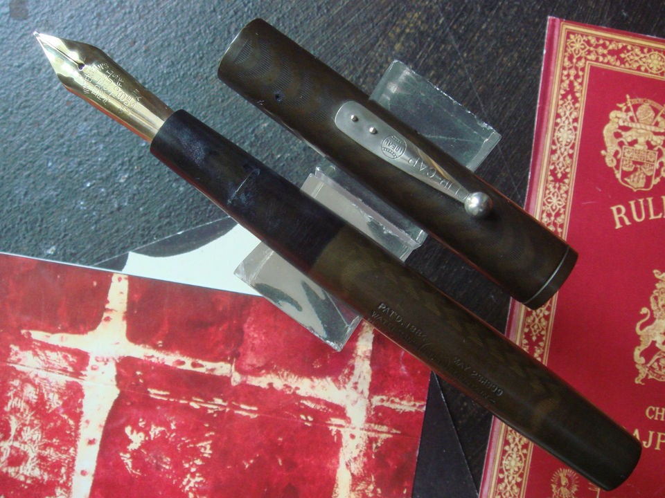 VINTAGE RARE FABULOUS OLD WATERMAN 18 BLACK HARD RUBBER