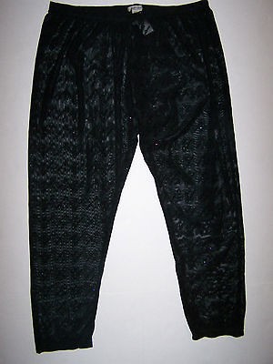 NWT WOMENS CONNECTION 18 BLACK LACE APPLE BOTTOMS LEGGINGS SZ LARGE