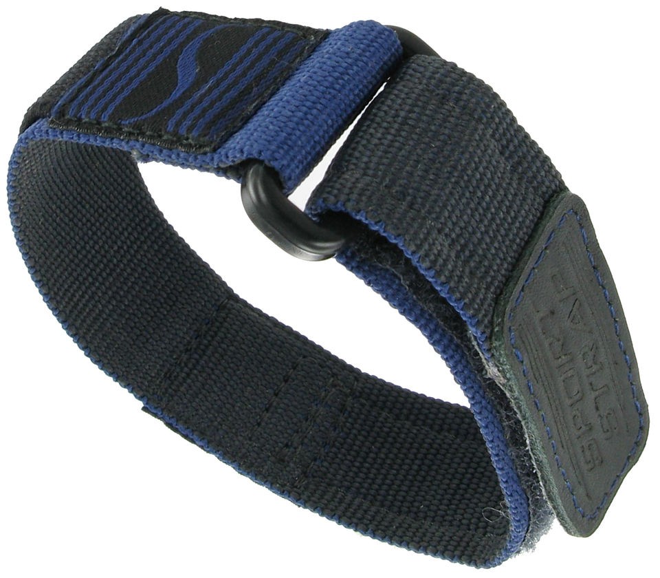 16 20mm Timex Ironman Wrap Nylon Velcro Watch Band Strap Navy Blue 