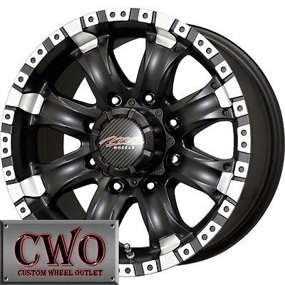 16 Black MB Chaos 8 Wheels Rims 8x165.1 8 Lug Chevy GMC Dodge 2500 