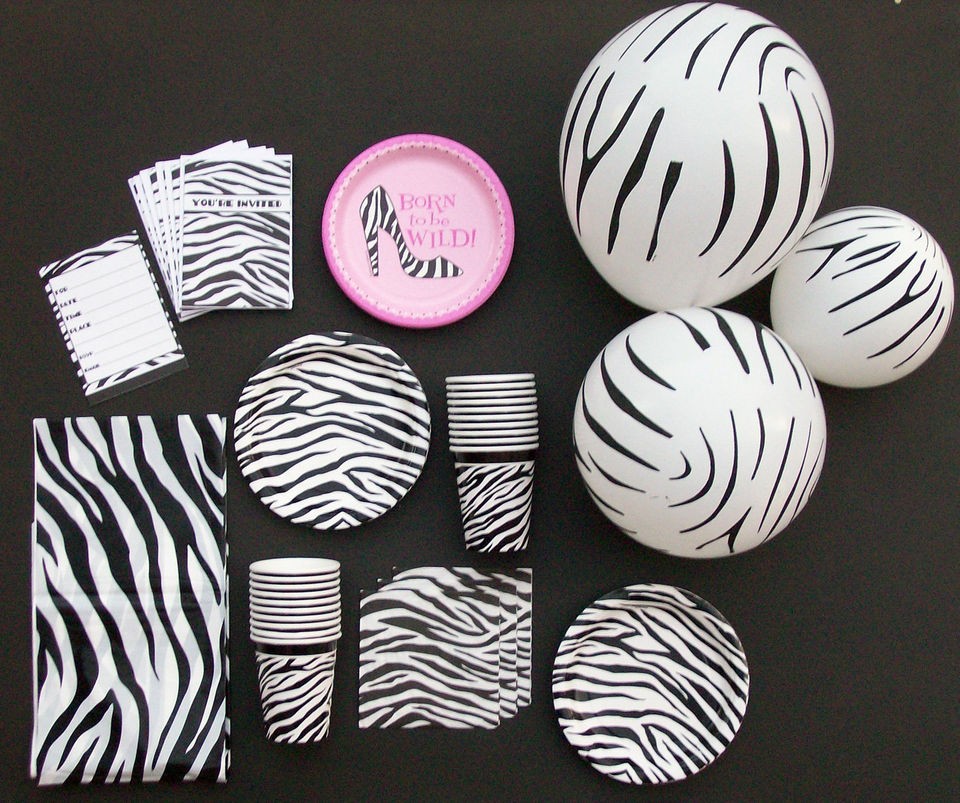 ZEBRA Safari, Birthday, shower, Party Set Supplies