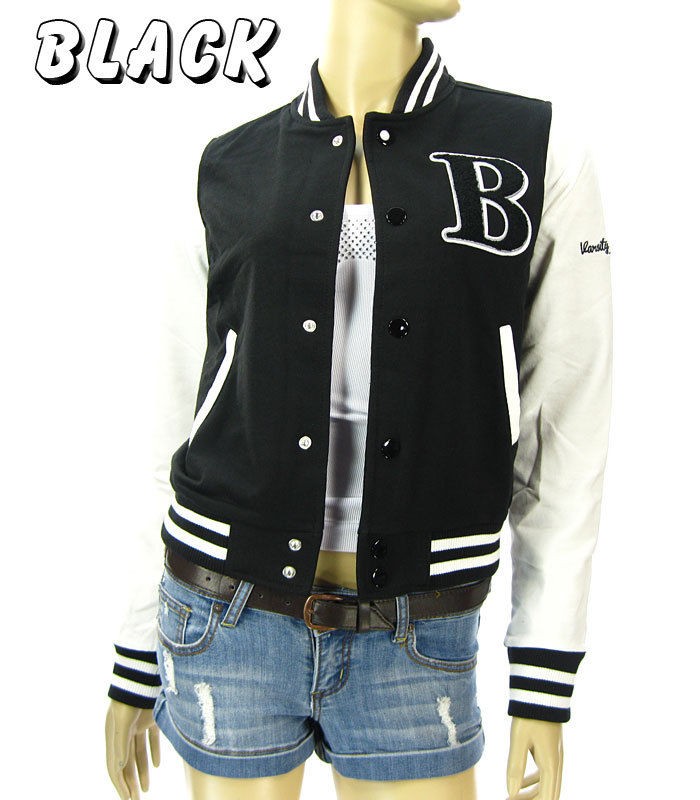 New Love Tree Women&Girl Varsity Letter B Baseball Letterman Jacket 