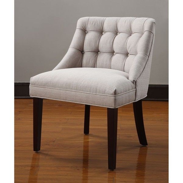 BEIGE CREAM COLOR TUFTED BACK FABRIC ACCENT CLASSIC STYLE CHAIR NEW