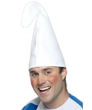 GNOME/SMURF HAT ADULT SIZE IN WHITE COLOUR FANCY DRESS PARTIES.