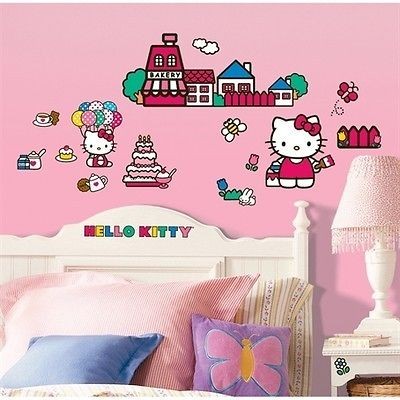 WORLD of HELLO KITTY wall stickers 32 decals Sanrio room decor