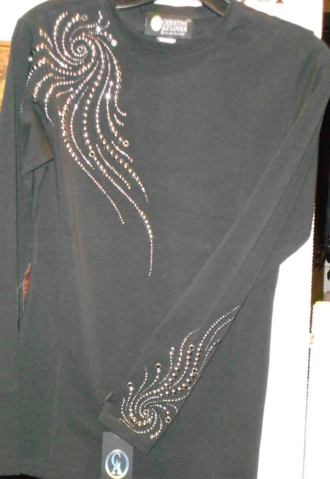 NWT CHRISTINE ALEXANDER PERFECT FIT BLACK TEE W/ SILVER NIGHT 