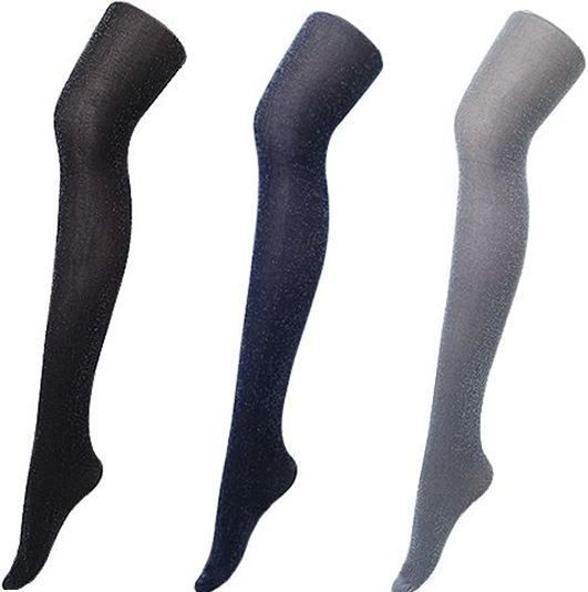 Lurex Glitter Tights in Black, Navy, Grey