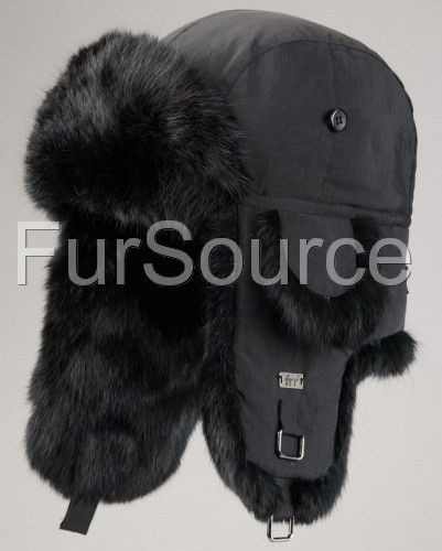 Rabbit Fur Aviator  Trapper Ear Flap Trooper Winter Hat