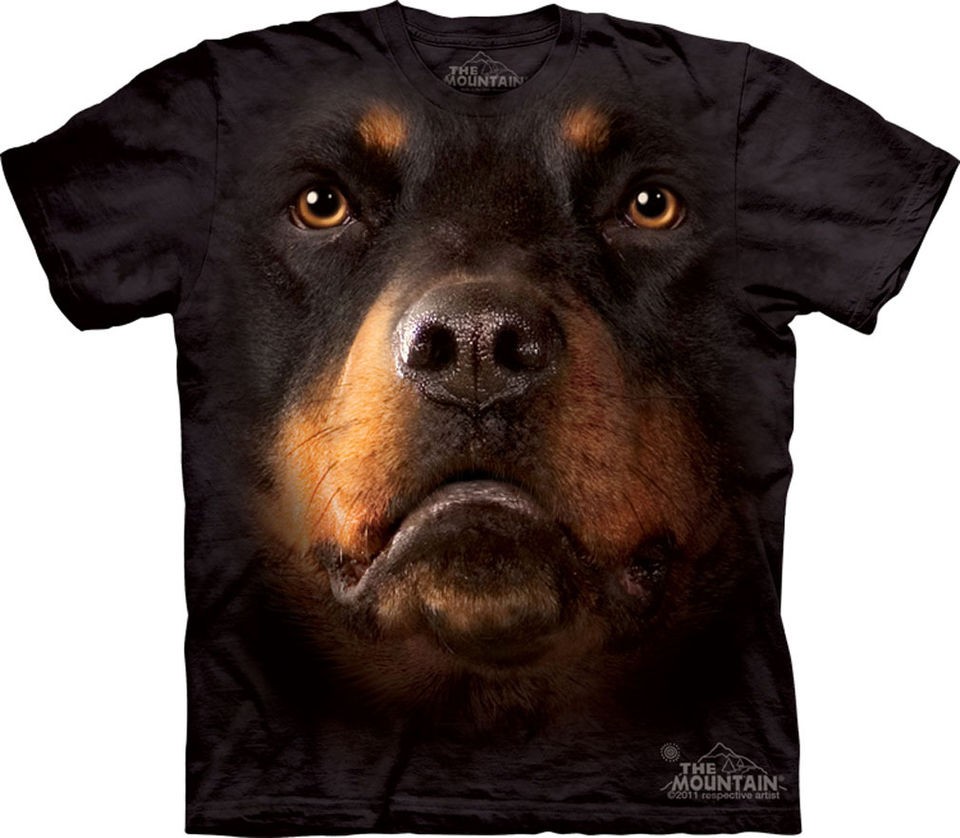Rottweiler Face Dog 100% Cotton Tee Shirt New T Shirt