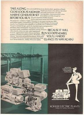 1971 Kohler Electric Marine Generators Print Ad