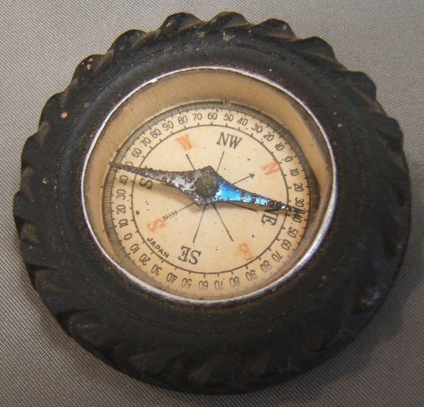 SALE Vintage Japan COMPASS Car/Truck Black TIRE SURROUND PRICE REDUCED 