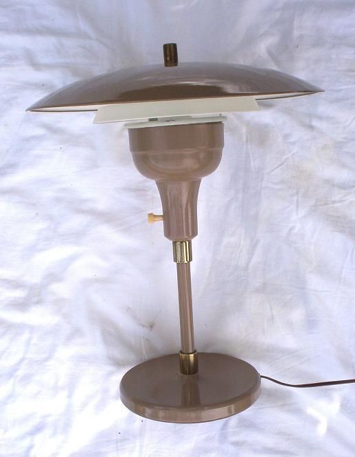 VINTAGE RETRO MID CENTURY MODERN ALL METAL ELECTRIC DESK TABLE LAMP 